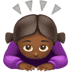 🙇🏾‍♀️ woman bowing: medium-dark skin tone display on Apple